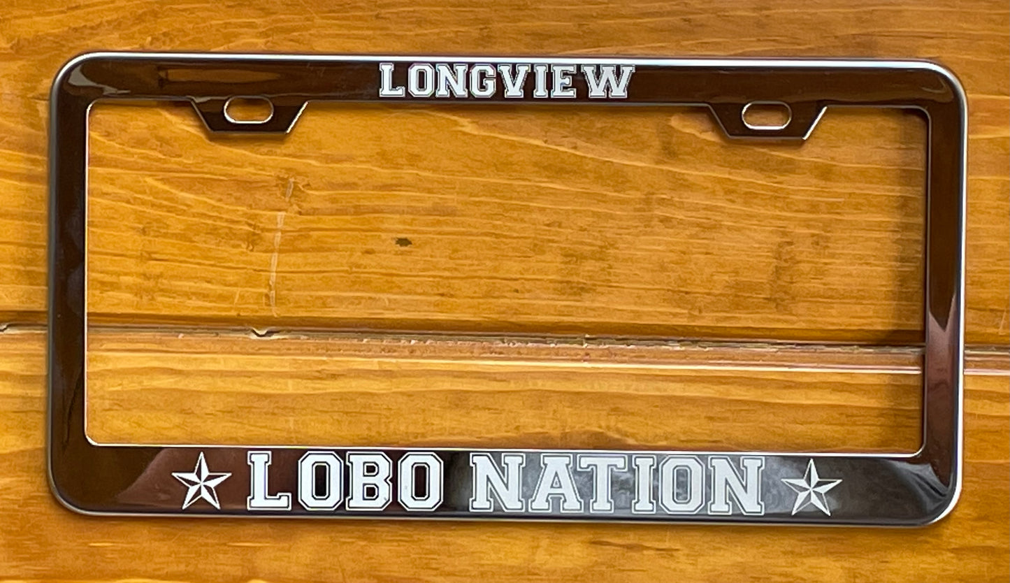 Stainless steal liscense plate cover with etching